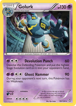 Golurk 59/124 Pokemon card