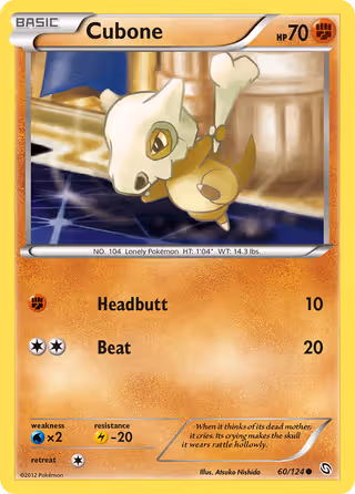 Cubone 60/124 Pokemon card