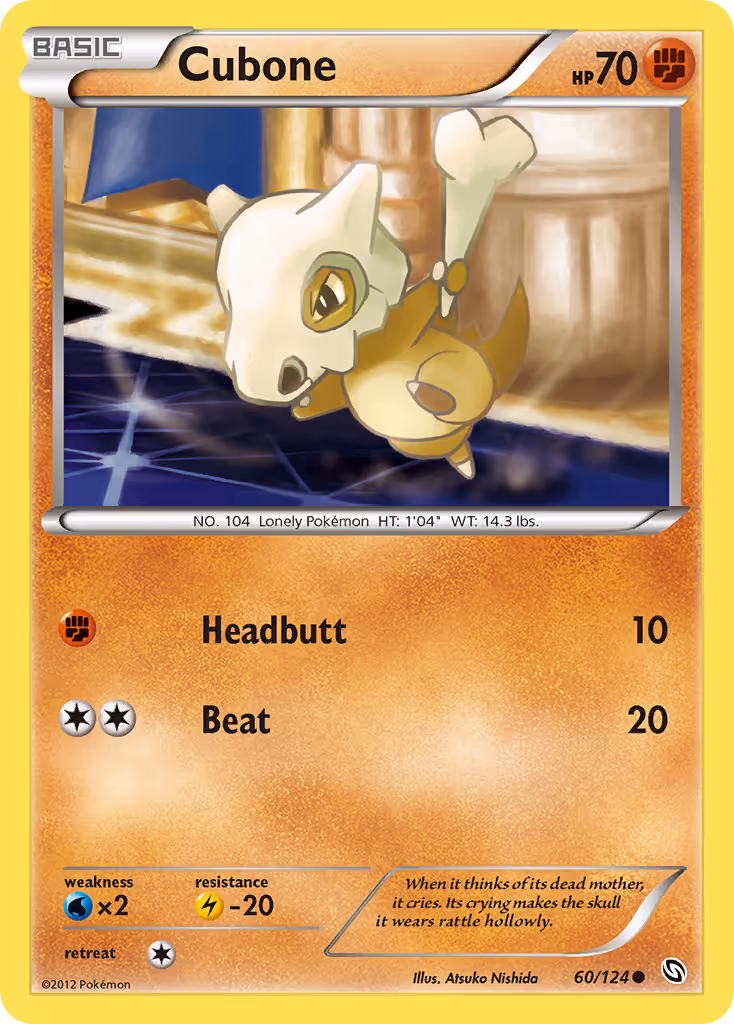 Cubone 60/124 Pokemon card