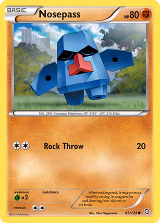 Nosepass 62/124 Pokemon card
