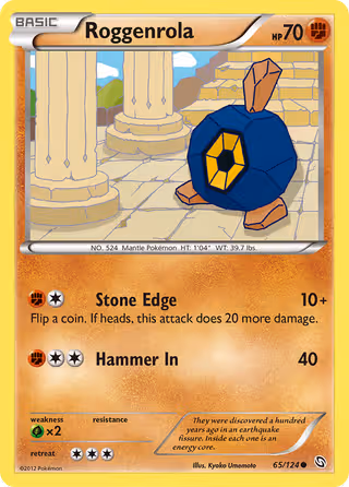 Roggenrola 65/124 Pokemon card
