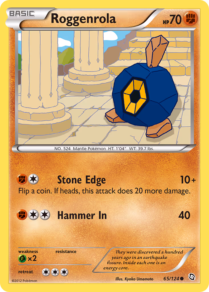 Roggenrola 65/124 Pokemon card