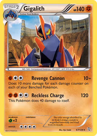 Gigalith 67/124 Pokemon card