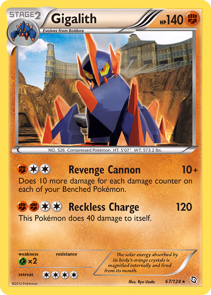 Gigalith 67/124 Pokemon card