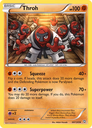 Throh 68/124 Pokemon card