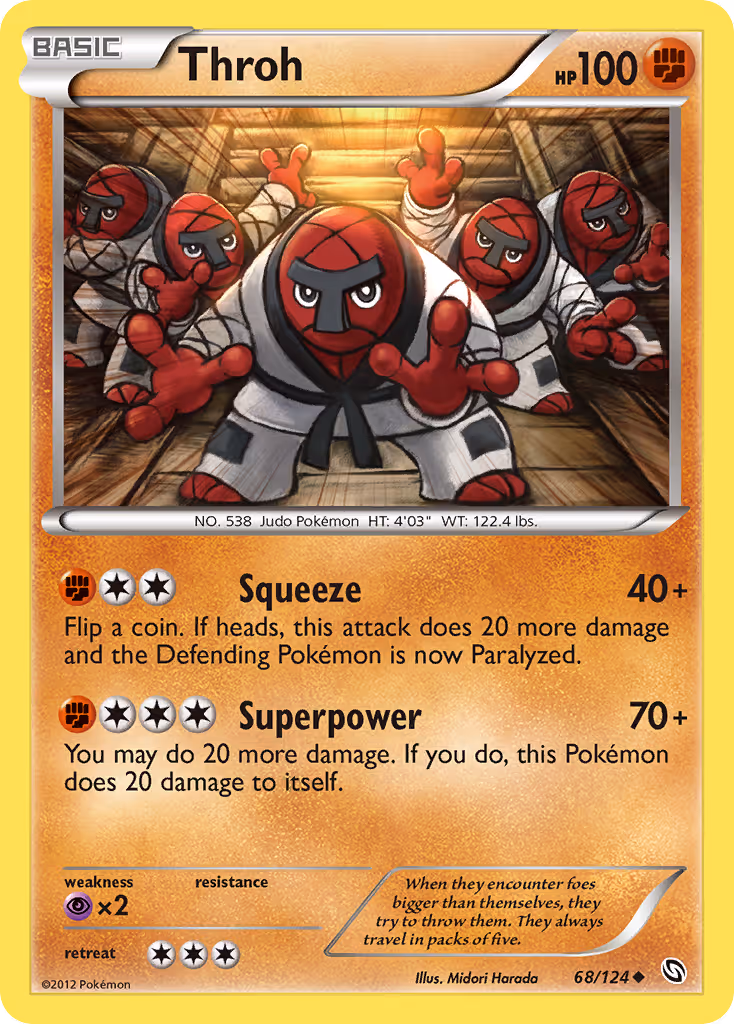 Throh 68/124 Pokemon card