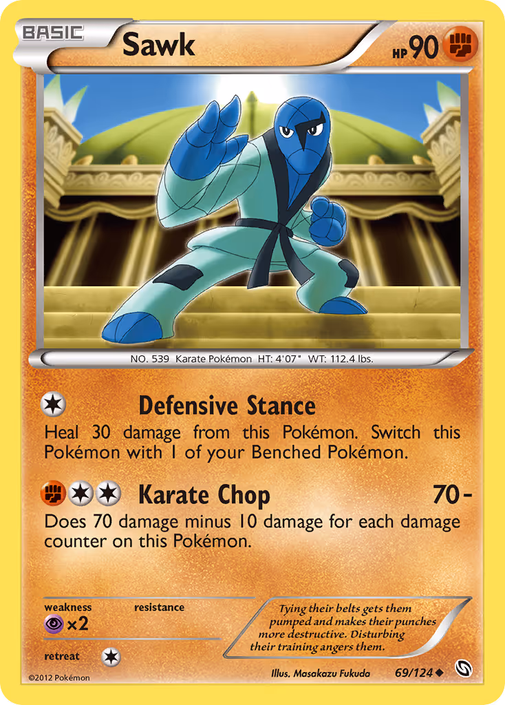 Sawk 69/124 Pokemon card