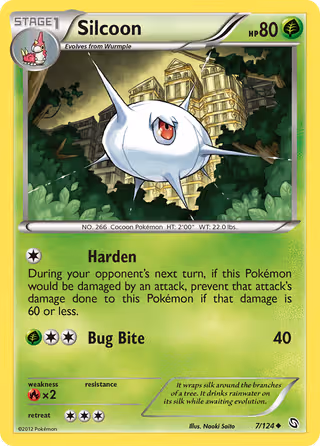 Silcoon 7/124 Pokemon card