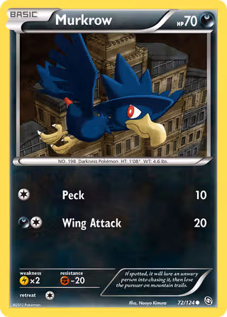 Murkrow 72/124 Pokemon card