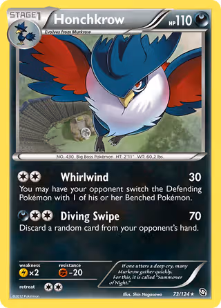 Honchkrow 73/124 Pokemon card