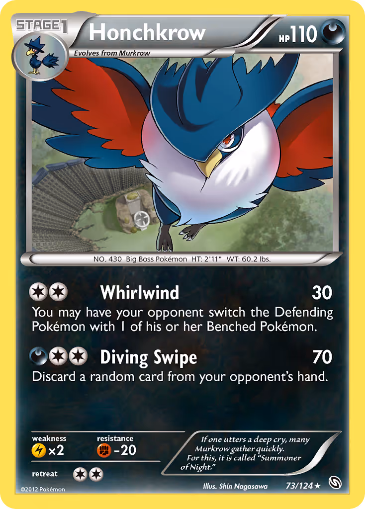 Honchkrow 73/124 Pokemon card