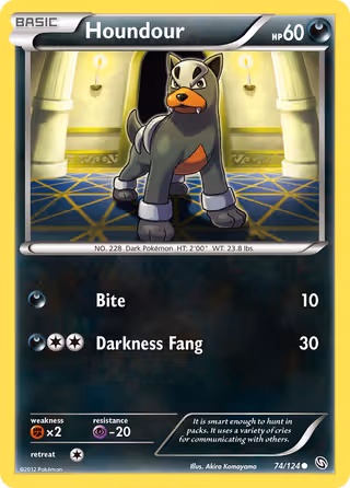 Houndour 74/124 Pokemon card