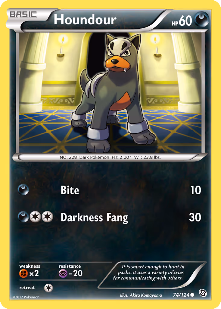 Houndour 74/124 Pokemon card