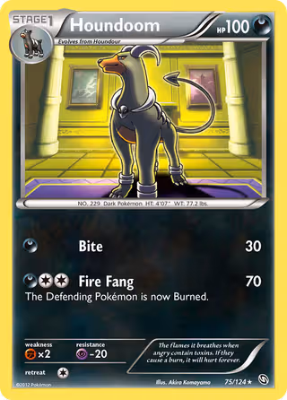 Houndoom 75/124 Pokemon card