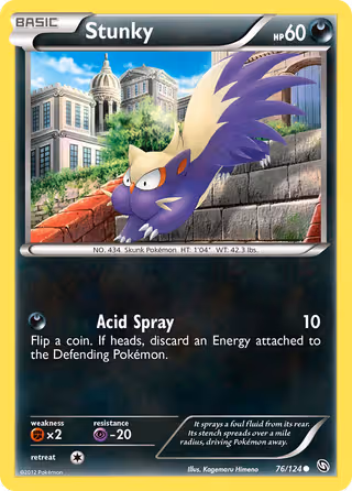 Stunky 76/124 Pokemon card