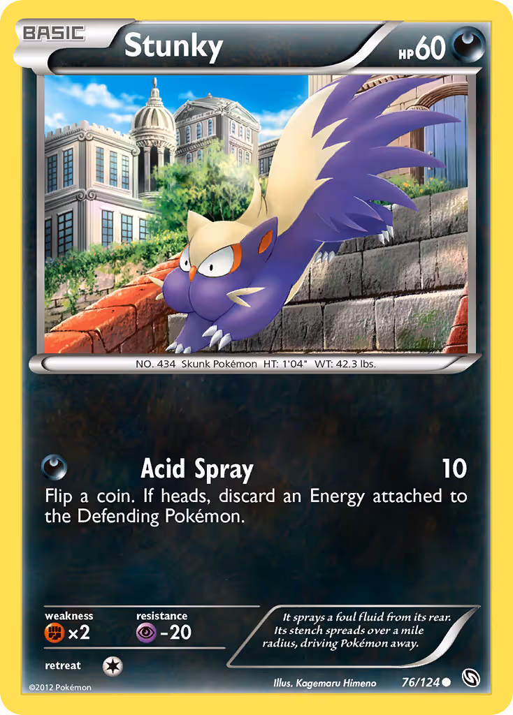 Stunky 76/124 Pokemon card