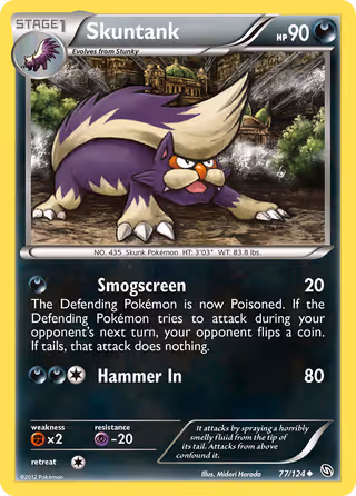 Skuntank 77/124 Pokemon card