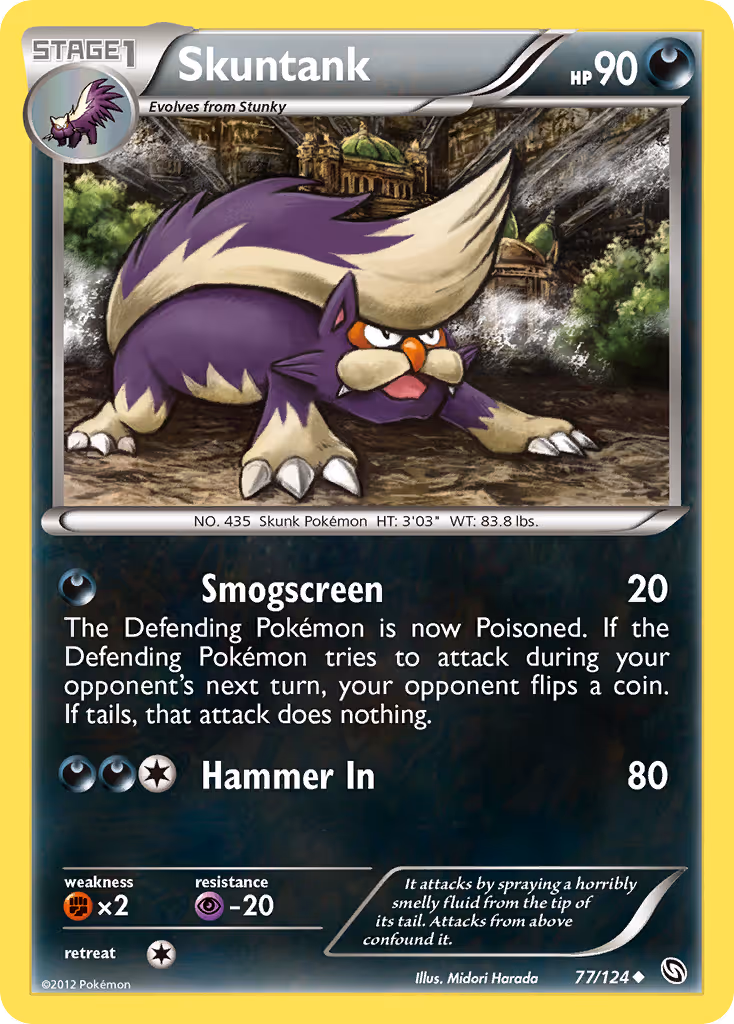 Skuntank 77/124 Pokemon card