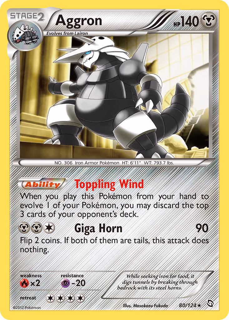 Aggron 80/124 Pokemon card