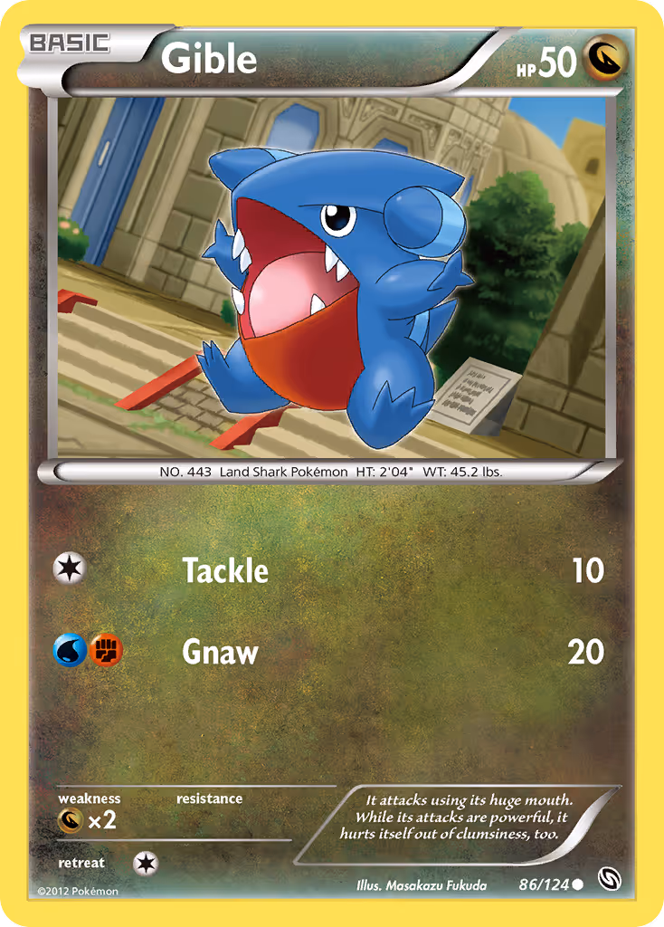 Gible 86/124 Pokemon card