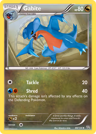 Gabite 88/124 Pokemon card