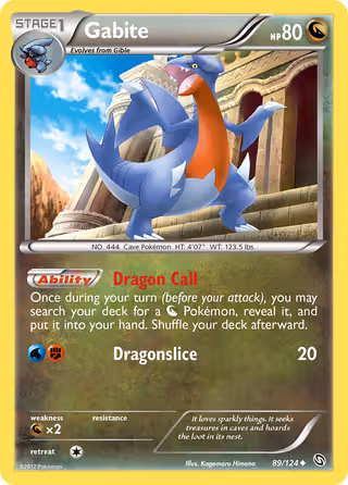 Gabite 89/124 Pokemon card