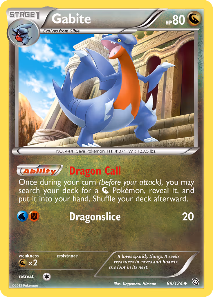 Gabite 89/124 Pokemon card