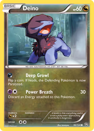 Deino 93/124 Pokemon card