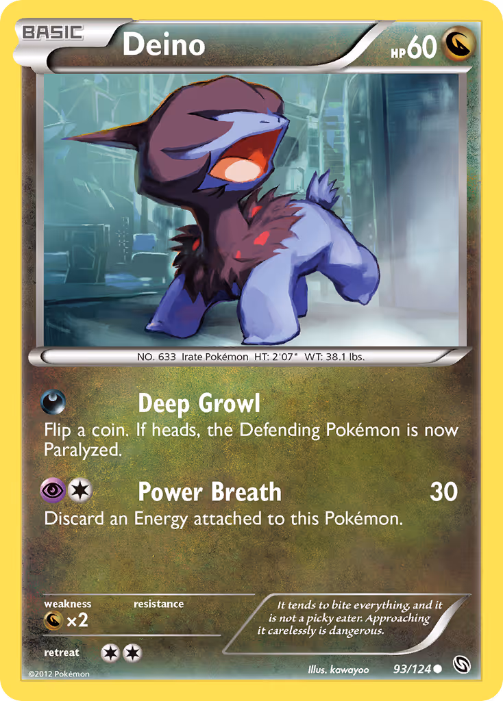 Deino 93/124 Pokemon card