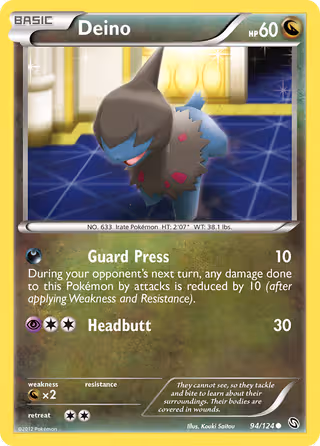 Deino 94/124 Pokemon card