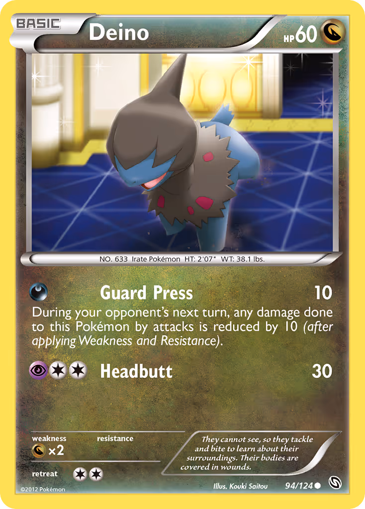 Deino 94/124 Pokemon card