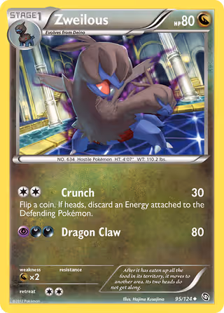 Zweilous 95/124 Pokemon card