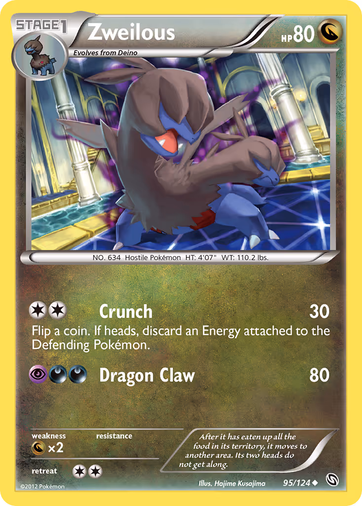 Zweilous 95/124 Pokemon card