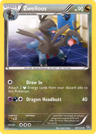 Zweilous 96/124 Pokemon card