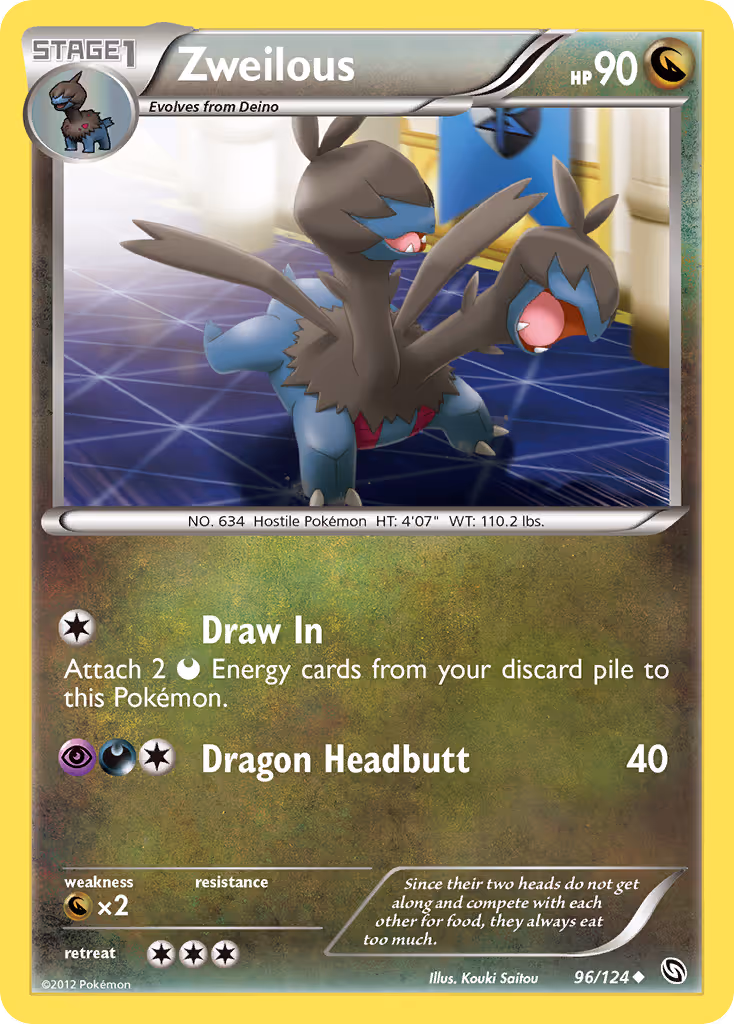 Zweilous 96/124 Pokemon card