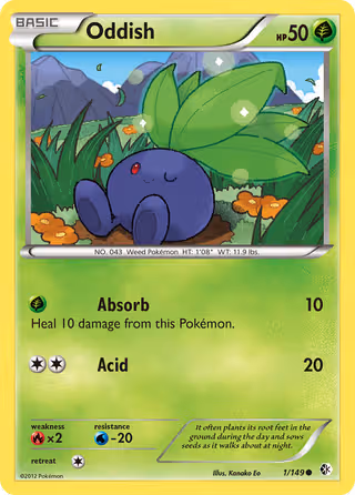 Oddish 1/149 Pokemon card