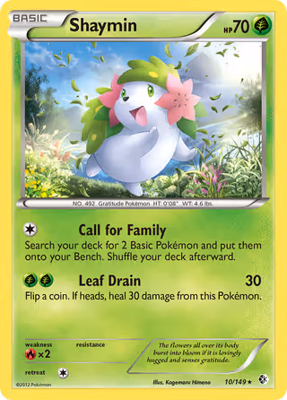 Shaymin 10/149 Pokemon card