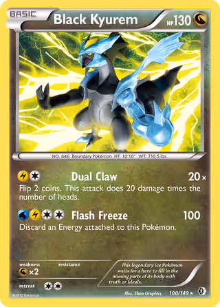 Black Kyurem 100/149 Pokemon card