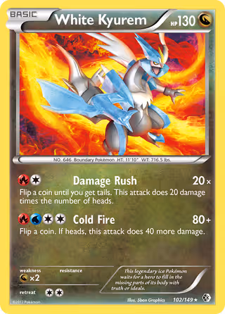 White Kyurem 102/149 Pokemon card