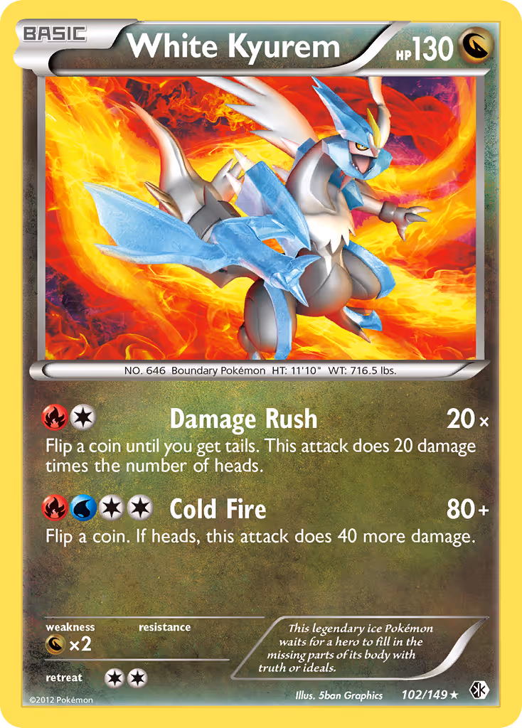 White Kyurem 102/149 Pokemon card
