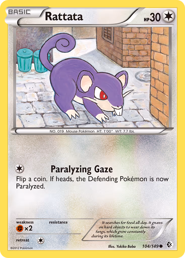 Rattata 104/149 Pokemon card