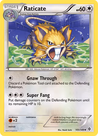 Raticate 105/149 Pokemon card