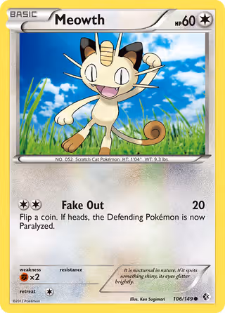 Meowth 106/149 Pokemon card