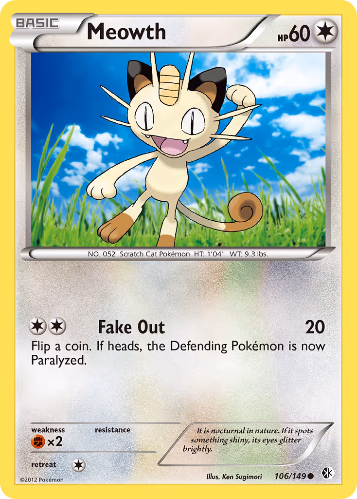 Meowth 106/149 Pokemon card