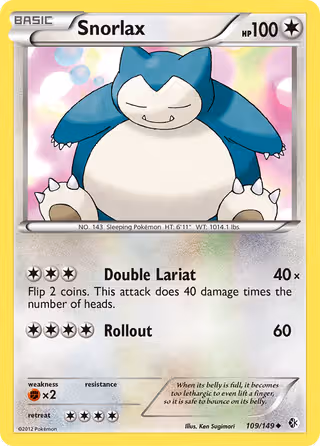 Snorlax 109/149 Pokemon card