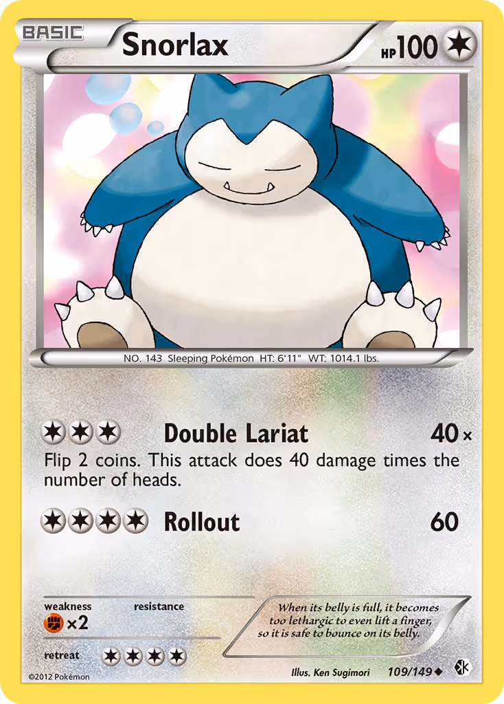Snorlax 109/149 Pokemon card