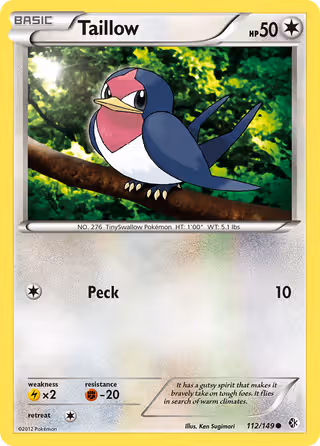 Taillow 112/149 Pokemon card