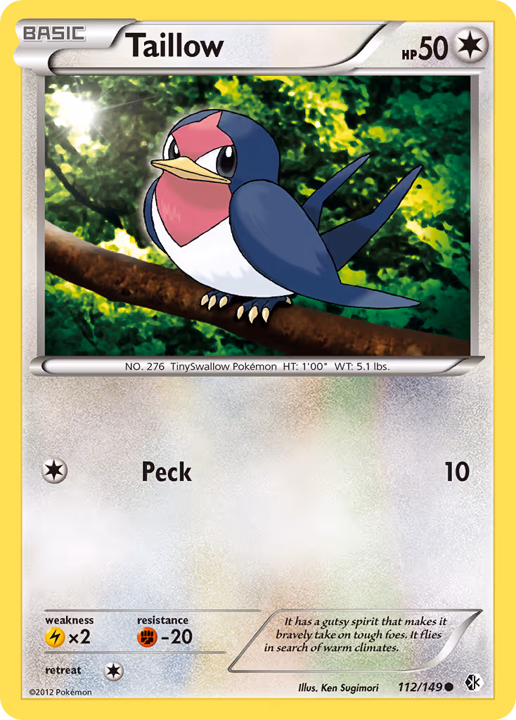 Taillow 112/149 Pokemon card