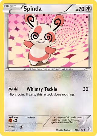 Spinda 115/149 Pokemon card