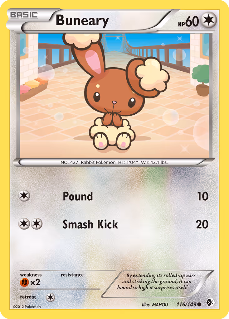 Buneary 116/149 Pokemon card